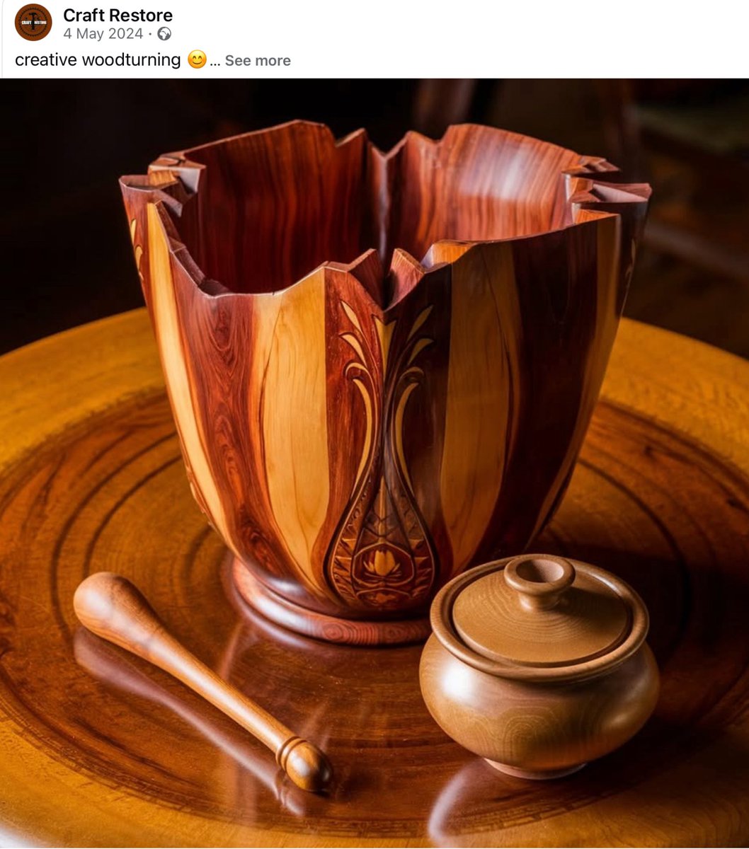 wrwassociation's tweet image. For tonite 3 superb pieces of wood art
A Complex deep relief followed by an amazing inlaid vase plus the spice bowl & the brilliant chainsaw’n & carved cowboy