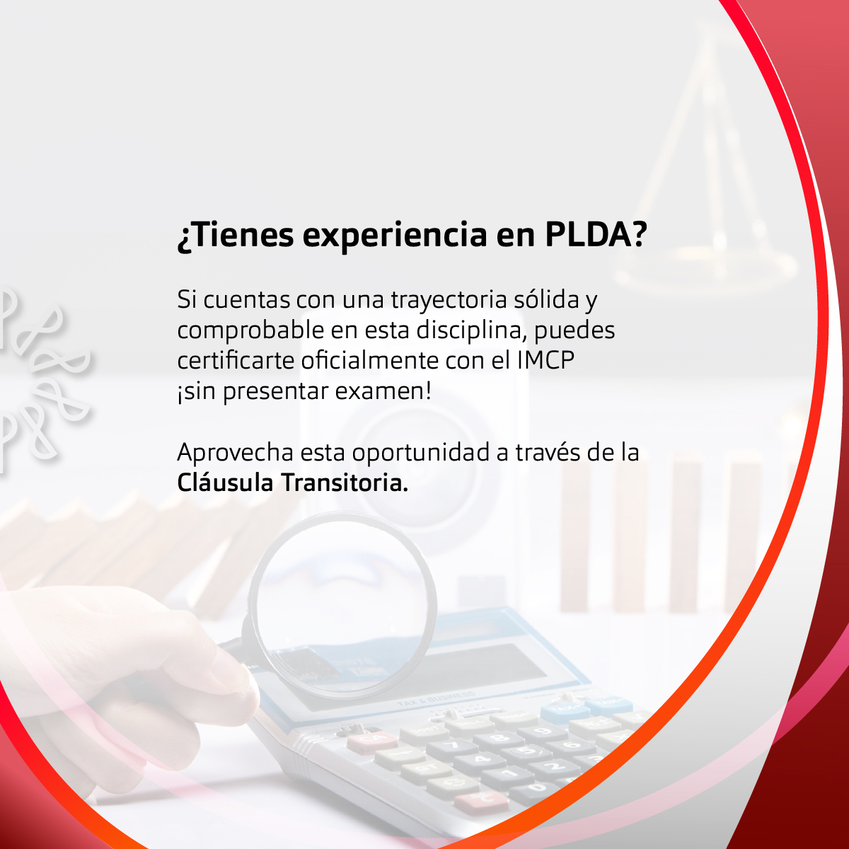IMCP's tweet photo. 🎯 ¿Tienes experiencia en PLD y Anticorrupción?
¡Es tu momento! Si tu trayectoria es sólida y comprobable, puedes obtener tu certificación del IMCP ¡sin presentar examen!

Aprovecha esta oportunidad única.

Más info 🔗 https://t.co/wo391uJlvn

#IMCP #AliadoEstratégicoDeMéxico 🇲🇽 https://t.co/LQT17QvZnl
