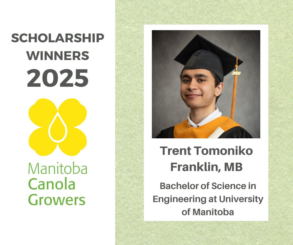 Congratulations to Trent Tomoniko, a 2025 MCGA scholarship winner! He will be taking the next steps in his education at the University of Manitoba in a Bachelor of Science in Engineering.

All the best, Trent!