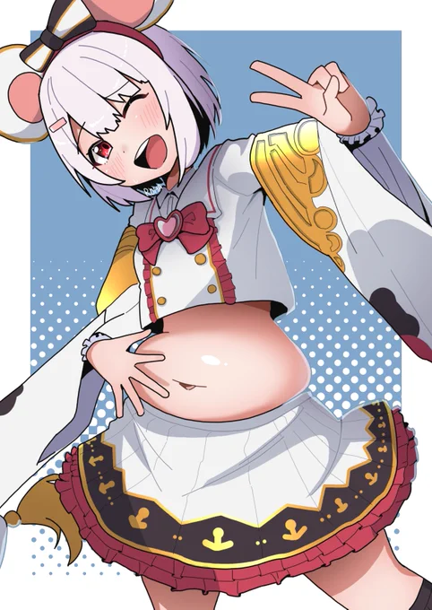 おなかぽよぽよビカラちゃん #Skeb