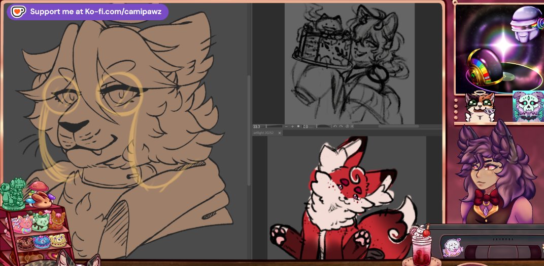 Live now on #Twitch doing some artfight with <a href="/JayFeather218/">Jay Featherfallen 🦊vtuber: Commissions open!</a>🍰🦊Grab some snacks and join in! Saving up for new PC!
   twitch.tv/camipawz
--------------------------
#VTuberEN #Camicafestream #artfight2025