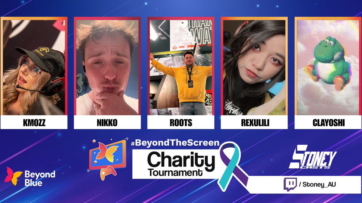 StoneyAU (@stoneycasts) on Twitter photo Announcing 5 players who will be competing in the <a href="/beyondblue/">Beyond Blue</a> charity event this Friday.
Two players fresh off a EWC tournament! The other 3 just legends in their own way! Love them all for being a part of this tourney and getting involved again this year!!
Big shout out to the Announcing 5 players who will be competing in the <a href="/beyondblue/">Beyond Blue</a> charity event this Friday.
Two players fresh off a EWC tournament! The other 3 just legends in their own way! Love them all for being a part of this tourney and getting involved again this year!!
Big shout out to the
