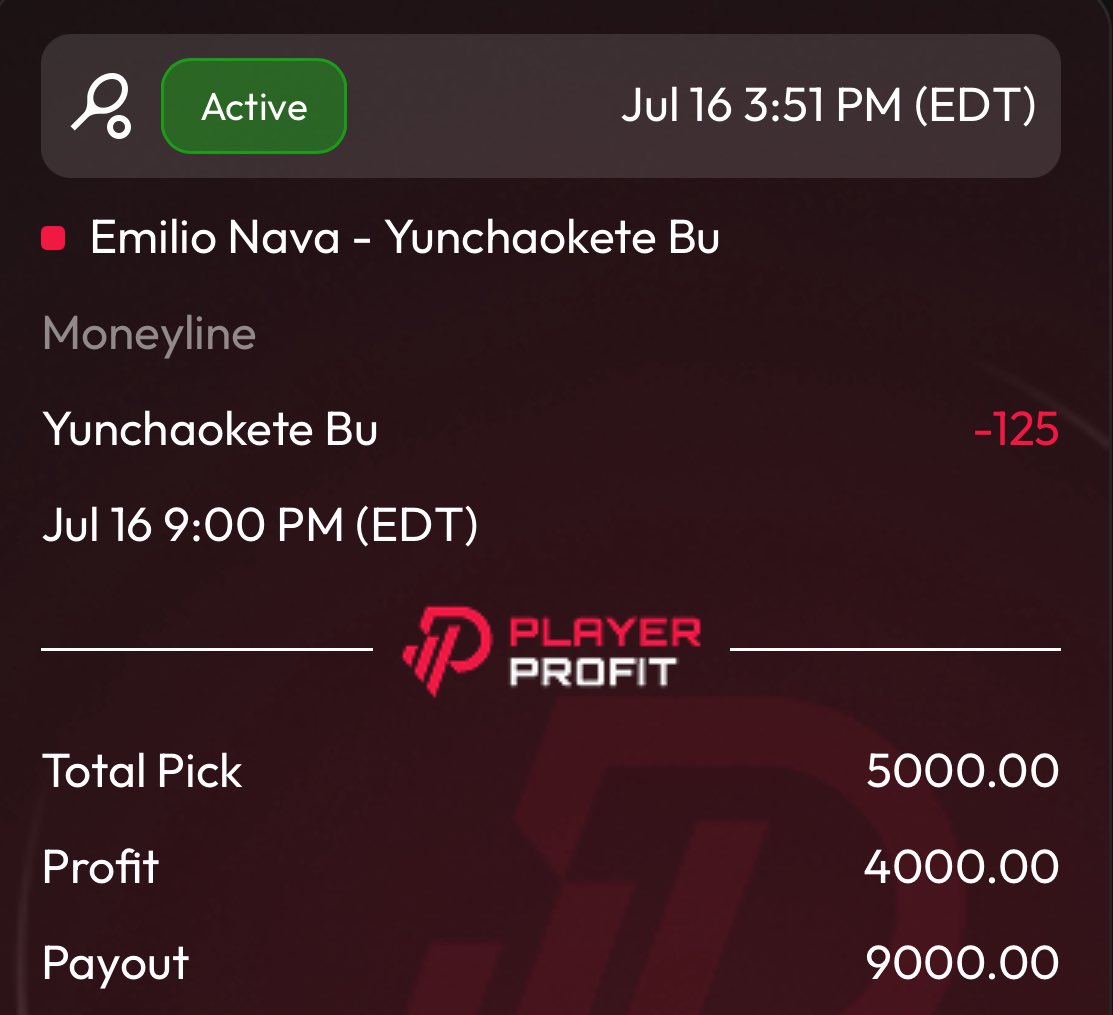 RBsSportsPlays's tweet photo. Player Profit Tennis 🎾 BANGER

ATP Los Cabos
Yunchaokete Bu ML -125 (2 Units)

10% Bonus Use Code: 𝗥𝗕
https://t.co/EOiM8akwYk

LIKE it up if you are DANCING 🕺🏻 https://t.co/qLCsWblQAH