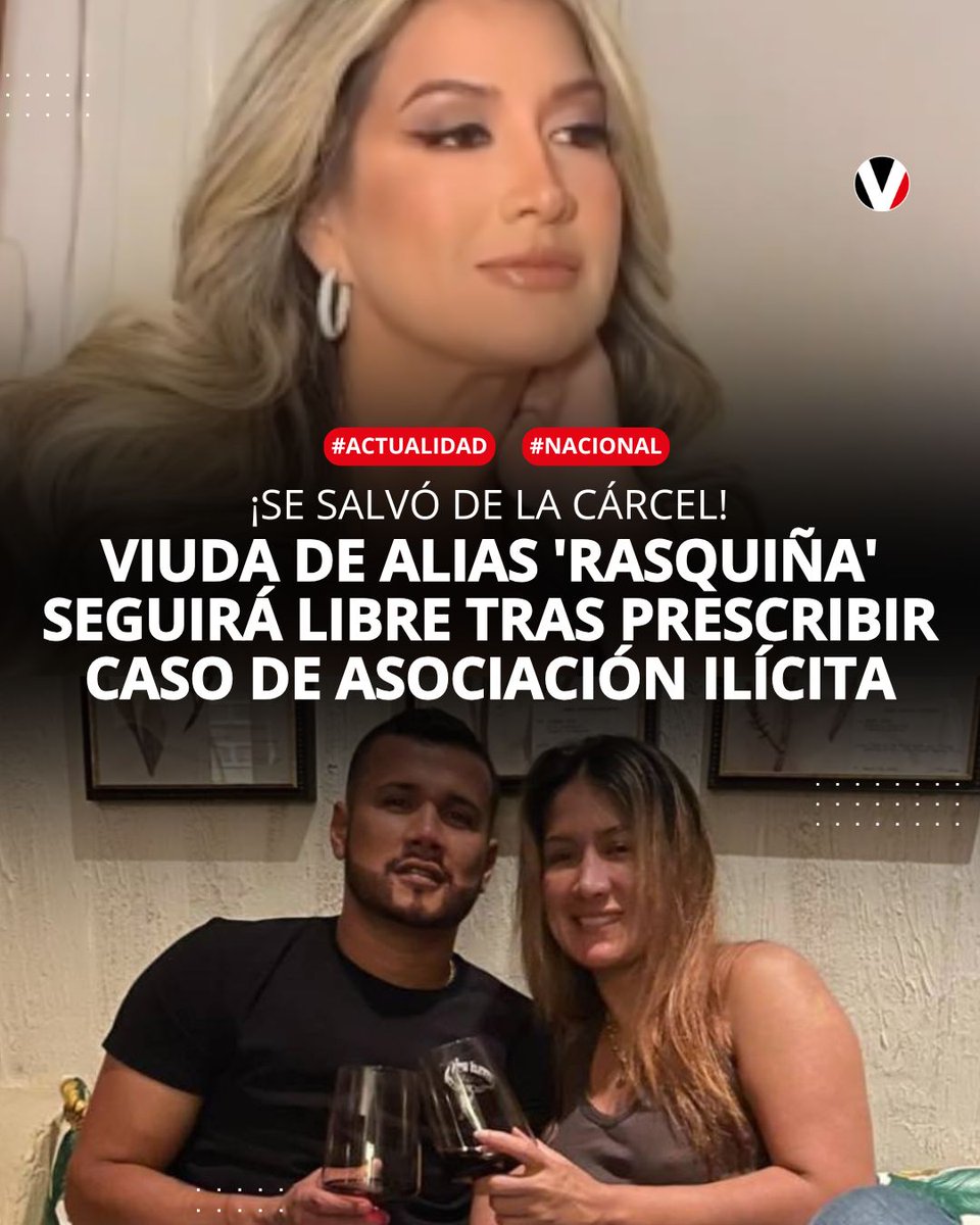 #ATENCIÓN | Samara Rivera, viuda de alias 'Rasquiña', no irá a la cárcel luego de que un tribunal declarara la prescripción del proceso en su contra por el delito de asociación ilícita. ¿Qué pasó? Entérese: v.vistazo.com/4eUElEC
