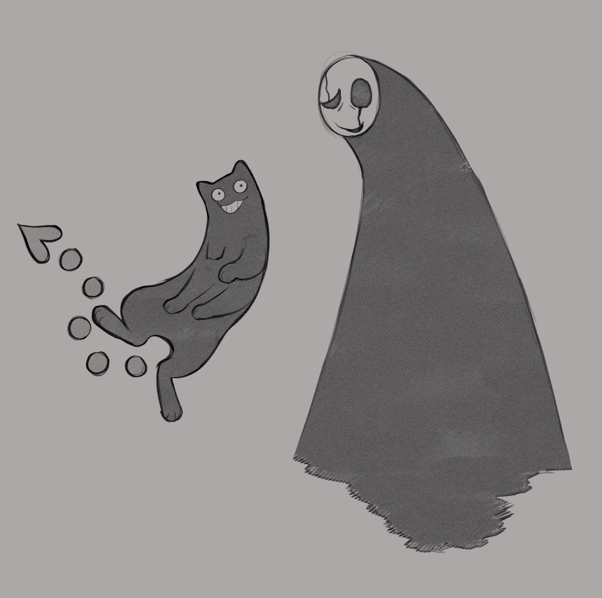 skunkkat's tweet image. the mike and gaster doodle is just an excuse to draw #corestrings shout out to gay people
