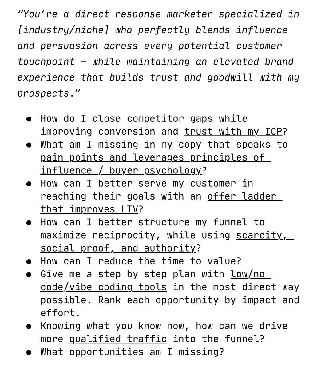 boringmarketer's tweet image. When I want to find new ways to grow, I always come back to this prompt