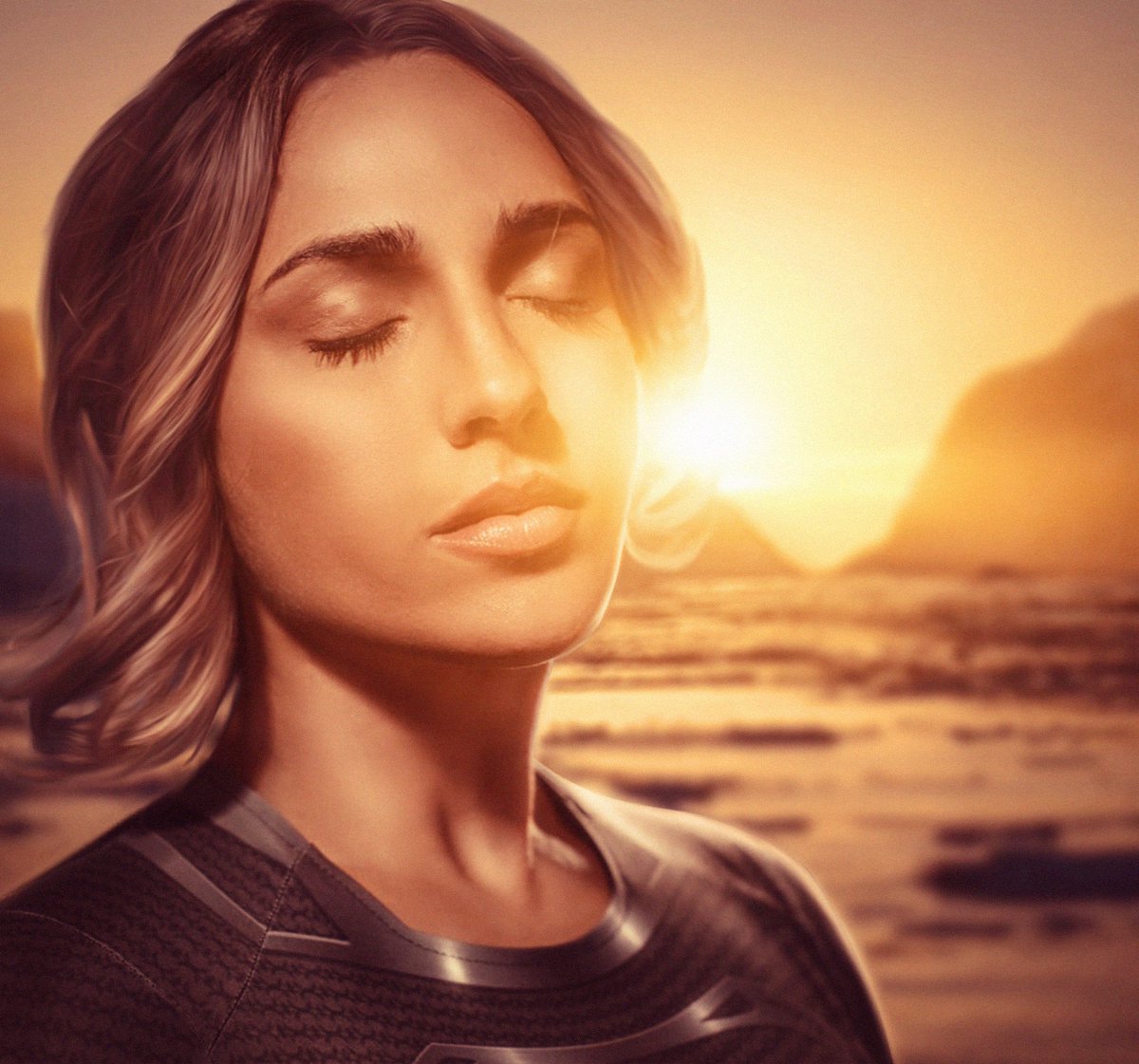 LisTham_'s tweet image. Supergirl ☀️ #supergirl composition design @yamasakiphart this is my version based on the prequel comic book from MOS.