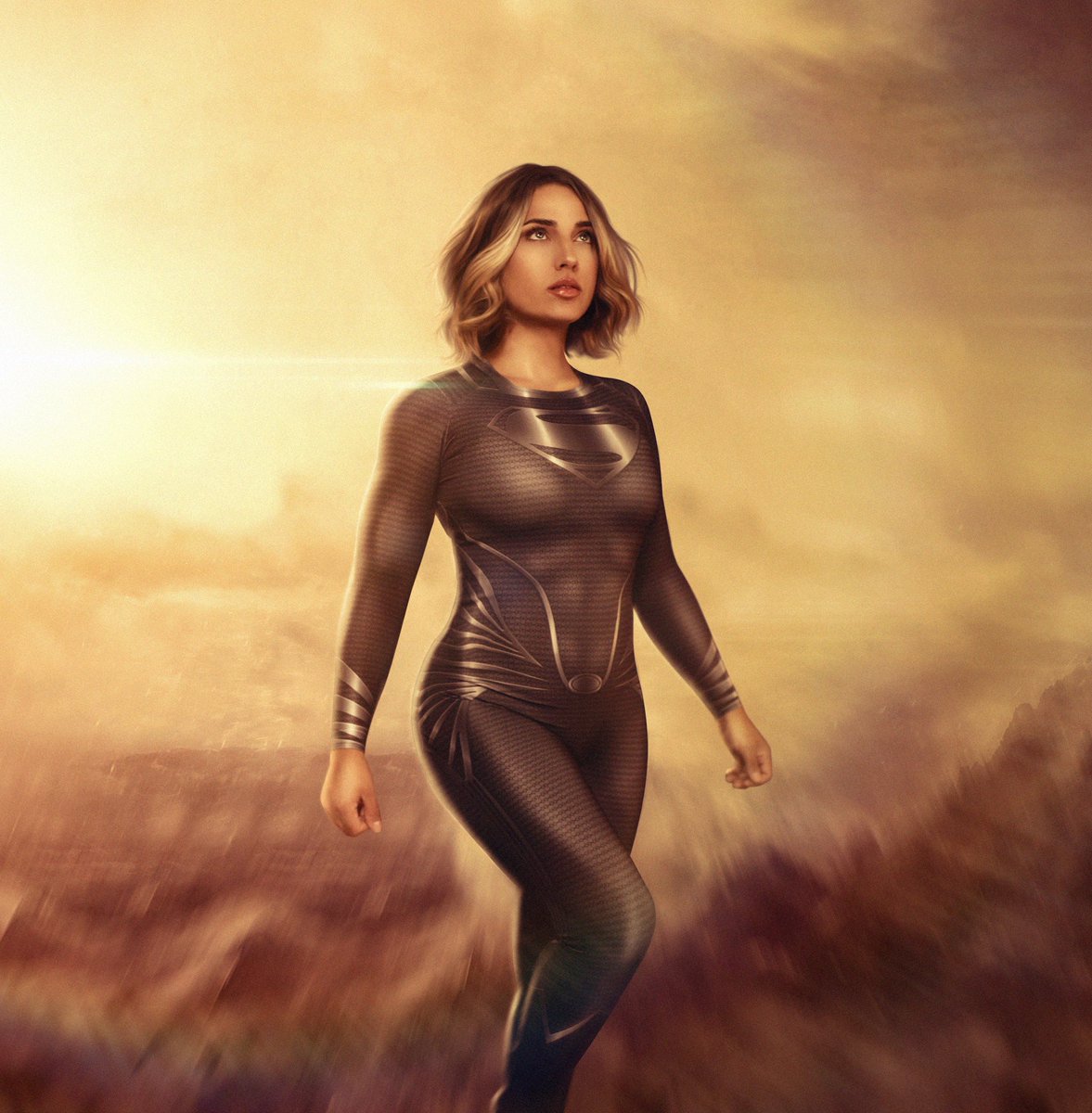 LisTham_'s tweet image. Supergirl ☀️ #supergirl composition design @yamasakiphart this is my version based on the prequel comic book from MOS.