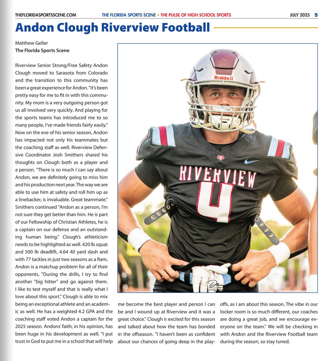 Andon Clough (@andonjc) on Twitter photo Truly honored to have this write up!
Thank you <a href="/flsportsscene/">The Florida Sports Scene</a> for your belief in me and for this article. I appreciate your time and dedication to what you do.
Preparing hard for fall and canโt wait for my senior season to start๐ช๐ป
All the glory to God!
<a href="/RRamsRecruiting/">Riverview Rams Recruiting</a> Truly honored to have this write up!
Thank you <a href="/flsportsscene/">The Florida Sports Scene</a> for your belief in me and for this article. I appreciate your time and dedication to what you do.
Preparing hard for fall and canโt wait for my senior season to start๐ช๐ป
All the glory to God!
<a href="/RRamsRecruiting/">Riverview Rams Recruiting</a>