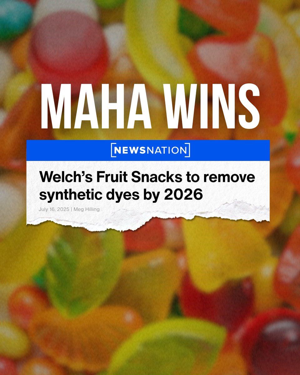 Secretary Kennedy (@seckennedy) on Twitter photo Glad to see <a href="/WelchsFruitSnck/">Welch's Fruit Snacks</a> taking action to remove synthetic dyes from their products. I urge other companies to step up and help us Make America Healthy Again. Glad to see <a href="/WelchsFruitSnck/">Welch's Fruit Snacks</a> taking action to remove synthetic dyes from their products. I urge other companies to step up and help us Make America Healthy Again.