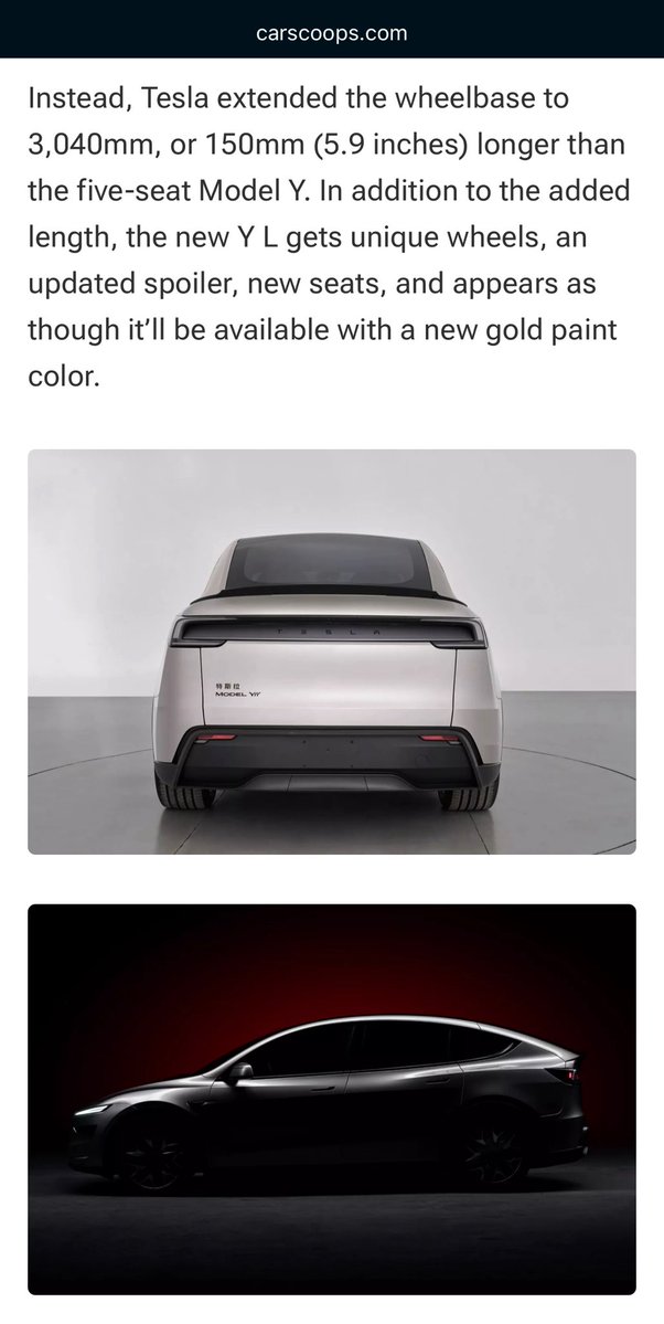 _SFTahoe's tweet image. TESLA CHINA: NEW MODEL Y L
Tesla, the company with the lowest COGS per vehicle, ups its game! How will competitors compete? 8 reasons the new Model Y L is a game-changer:
♦️ LOWERS COGS FOR ALL EVs
Model Y L boosts production on existing lines. Optimized factories cut COGS for…