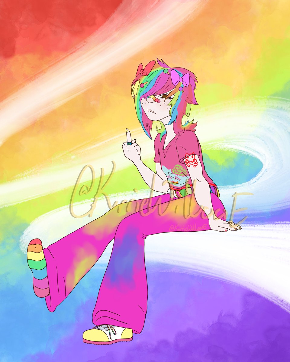 I've realized I hadn't posted my first attack this year- I just got so excited with the second-

Here it is! My first attack this year! Niji belongs to @Primlimonada over on Artfight. I had lots of fun with the colors (as you can see lol)

#artfight2025 #artfightteamfossils