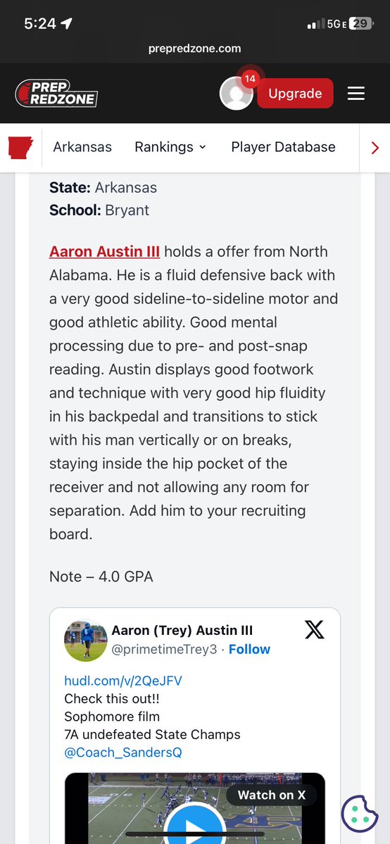 primetimeTrey3's tweet image. Thank you for the article!! @coltonedwardsFB @tctabler @PrepRedzoneAR @EarlGill10 @Coach_SandersQ