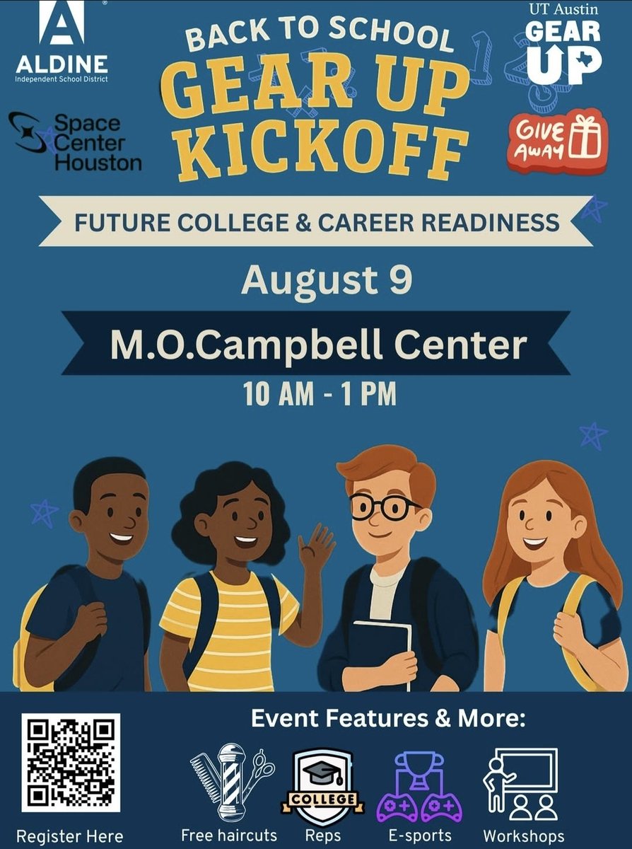 TechDesignLover's tweet photo. @AldineISD is hosting a Back to School event for 8th grade students! Don't miss it! #aldineisd #backtoschool #collegeandcareerreadiness https://t.co/srPt3KvevS