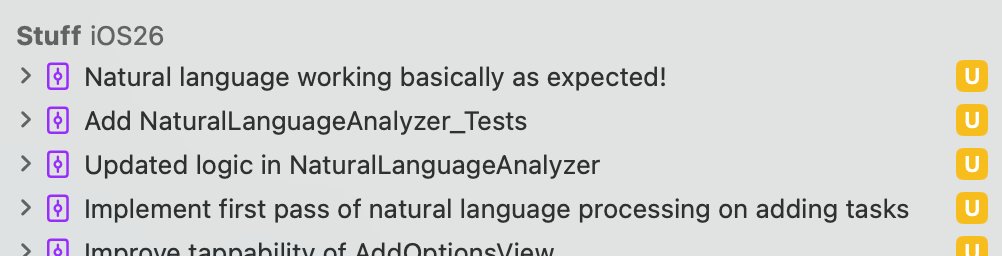 austboston's tweet image. the last few commit messages for @stuff_app_ ✨