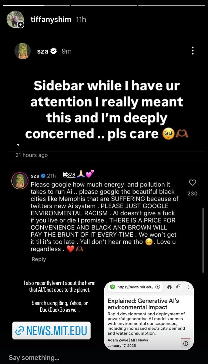 TiffanyKShim's tweet image. How ironic that I just shared a Story post from @sza about the harm that Al is creating, and then I attend Macy Gray's show where one of the opening bands has an #AI robot artist playing with them!! AHHHHGGG.
Halp 🥲🫠