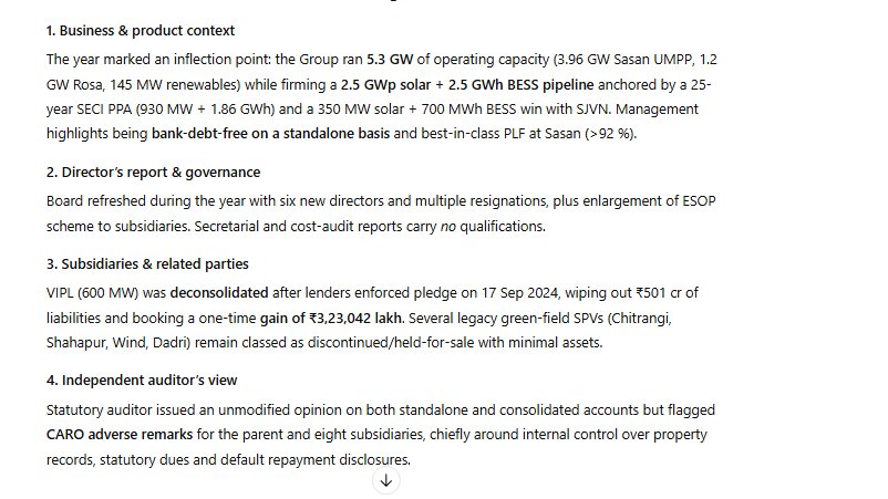 SunilVTinani's tweet image. Rpower 2025 AR analysis by #fINSIGHTS

chatgpt.com/g/g-6871eedbcf…

See screenshots.

Use fINSIGHTS for AR and QR analyses. Just upload report and say &quot;Analyze as per your instructions&quot;