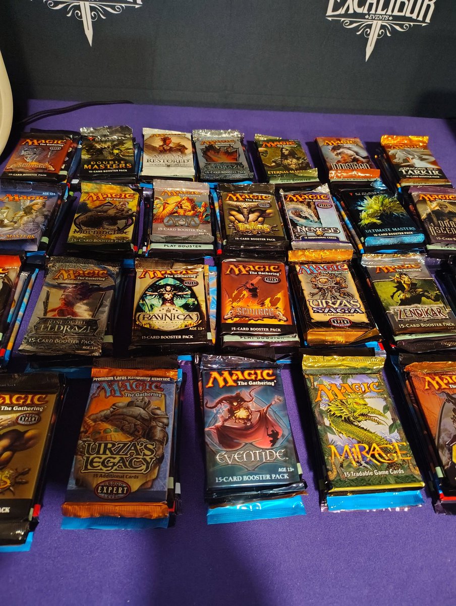 ExcaliburMTG's tweet image. Chaos Sealed Pools built! Into the opaque bags, shuffled, and ready for #steelcityspectacular !
In addition to these STELLAR sealed pools, each entry receives a bonus gift (secret lairs, playmats, collector boosters, and more!).....and then there are prizes!
Only 64 seats for…