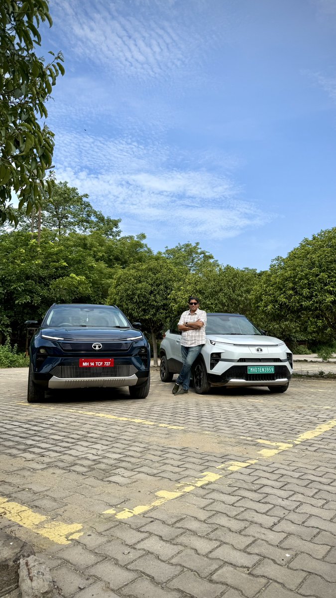 BunnyPunia's tweet image. Master pieces from the house of Tata!
Been using the Punch EV for months now and mighty impressed with its efficiency (easy 280km) and nimble handling. Fun little EV this
And then the Harrier EV. Blown away with performance (at BIC), off roading (few weeks back) and the range…