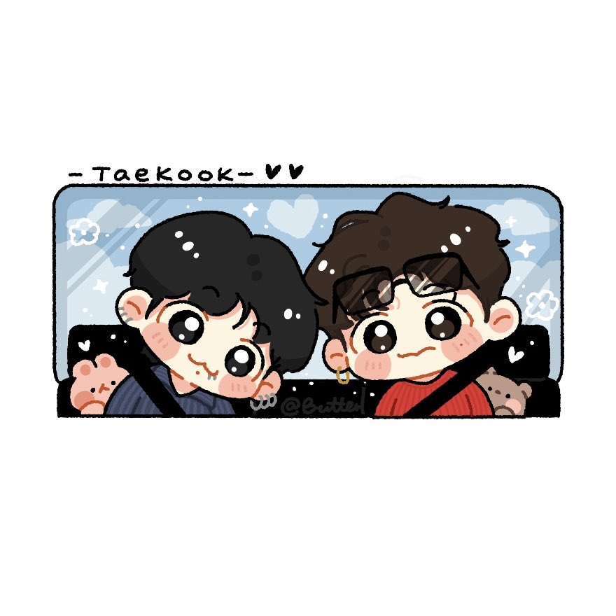 TAT86640504's tweet image. 💙❤️🐰🐻🚗so sweet😌~
#TAEKOOK #KOOKV
#taekookfanart #kookvfanart #btsfanart