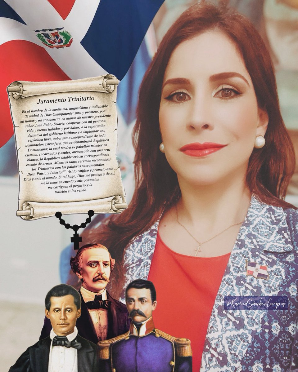 Karina SánchezCampos (@karisanchezc) on Twitter photo #LaTrinitaria a 187 años de su fundación, ES MOMENTO DE REFUNDARLA.
Ideada por Duarte, nueve jóvenes patriotas que coincidían con ideario sacrosanto de la libertad, contra todo un sistema. Carácter, conciencia y coraje probaron hacer diferencia.
¡Dios, Patria y Libertad!🇩🇴 #LaTrinitaria a 187 años de su fundación, ES MOMENTO DE REFUNDARLA.
Ideada por Duarte, nueve jóvenes patriotas que coincidían con ideario sacrosanto de la libertad, contra todo un sistema. Carácter, conciencia y coraje probaron hacer diferencia.
¡Dios, Patria y Libertad!🇩🇴