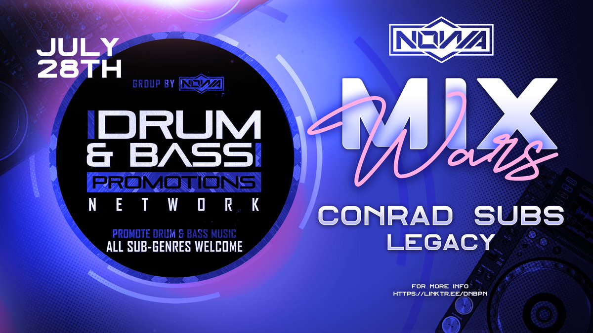 NOWΛ (@nowaatmo) on Twitter photo Round 16 is a field-test round giving DJs over 2 Weeks to enter. This rounds Major select with a healthy tune from the one like Conrad Subs titled Legacy and it is a Free Download. N Head to the Mix Wars cluster now and download the latest Major!
🔗 linktr.ee/dnbpn Round 16 is a field-test round giving DJs over 2 Weeks to enter. This rounds Major select with a healthy tune from the one like Conrad Subs titled Legacy and it is a Free Download. N Head to the Mix Wars cluster now and download the latest Major!
🔗 linktr.ee/dnbpn