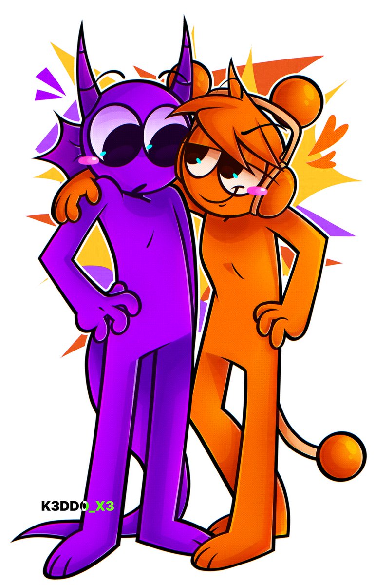 i havent seen much of anything with them, so i'll have to act bc its one of my fav ship btw 🧡💜

#sprunki #sprunkioren #sprunkidurple