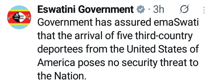 PatrioticMedia1's tweet image. NEIGHBORS BETRAY SOUTH AFRICA
After Nigeria's refusal, Eswatini has accepted Trump's offer to take foreign criminals that were deported from the US and rejected by their countries. Lesotho is also in line to take the offer to try and avoid high tariffs by Trump.
