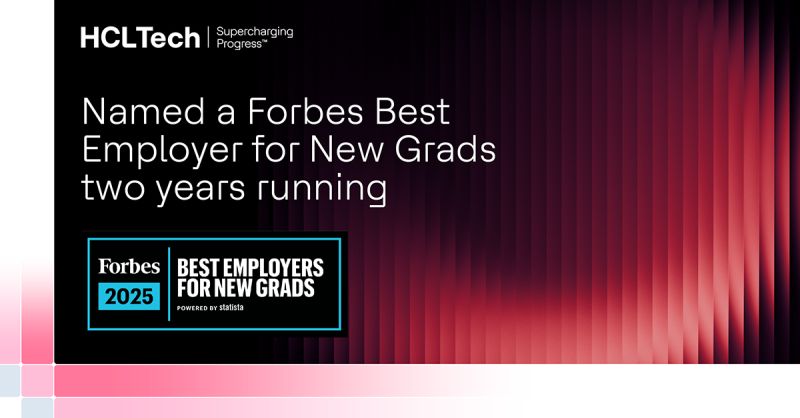 Exciting news—for the second consecutive year, Forbes has recognized HCLTech as one of America’s Best Employers for New Grads 2025. #HCLTech is emerging as an employer of choice for the next generation of professionals. Learn more: okt.to/xiL06n #Supercharged