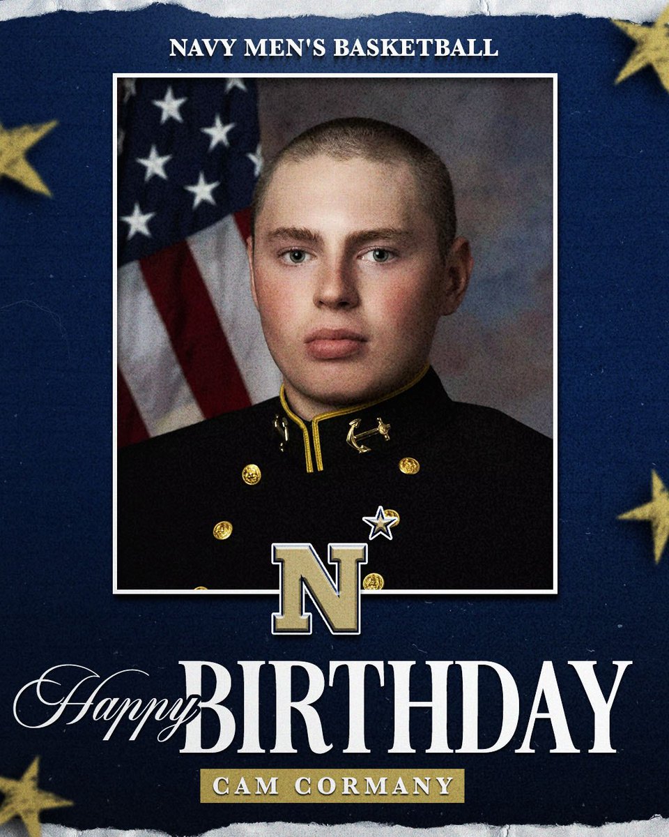 NavyBasketball's tweet image. Help us wish a Happy Birthday to @NavyBasketball Senior Cam Cormany!
#GoNavy // #ExpectToWin