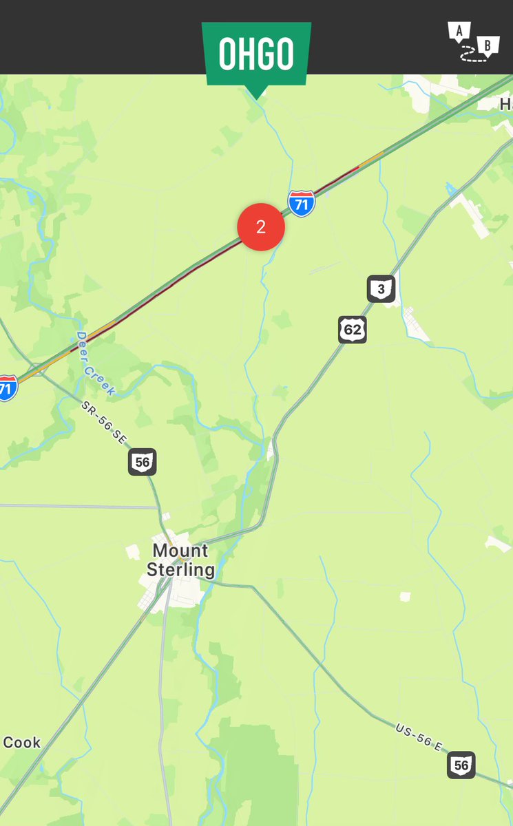 ODOT_Columbus's tweet image. MADISON/PICKAWAY CO: I-71 is closed in both directions north of SR 56 due to a crash. Duration of closure is unknown at this time, check OHGO.com for more updates.