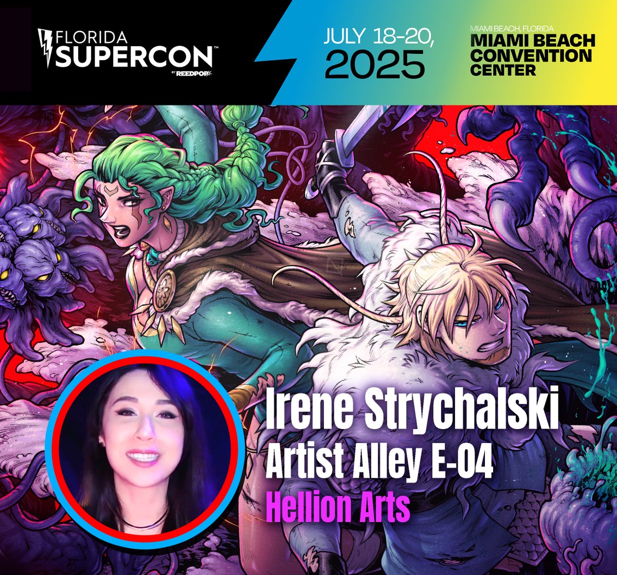 RenieDraws's tweet image. Reminder that I will be at @FloridaSupercon in Miami this weekend!
Among all the scrambling and prep for the FIENDISH #3 launch, I'm excited to have a bit of a sunny break! Hope to see you all there! 😊🌴
👉 floridasupercon.com/en-us/exhibito…
#comiccon #comics
