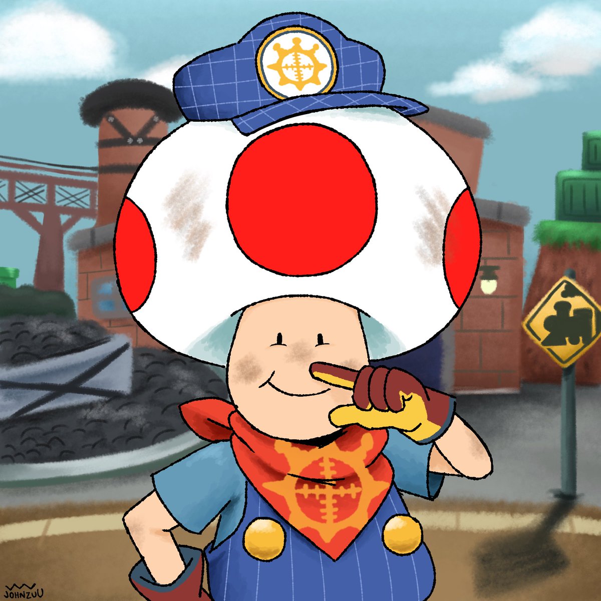 johnzu_'s tweet image. toad commission numbah 3️⃣ for @_Hyogs_ !! 🍄 🚂