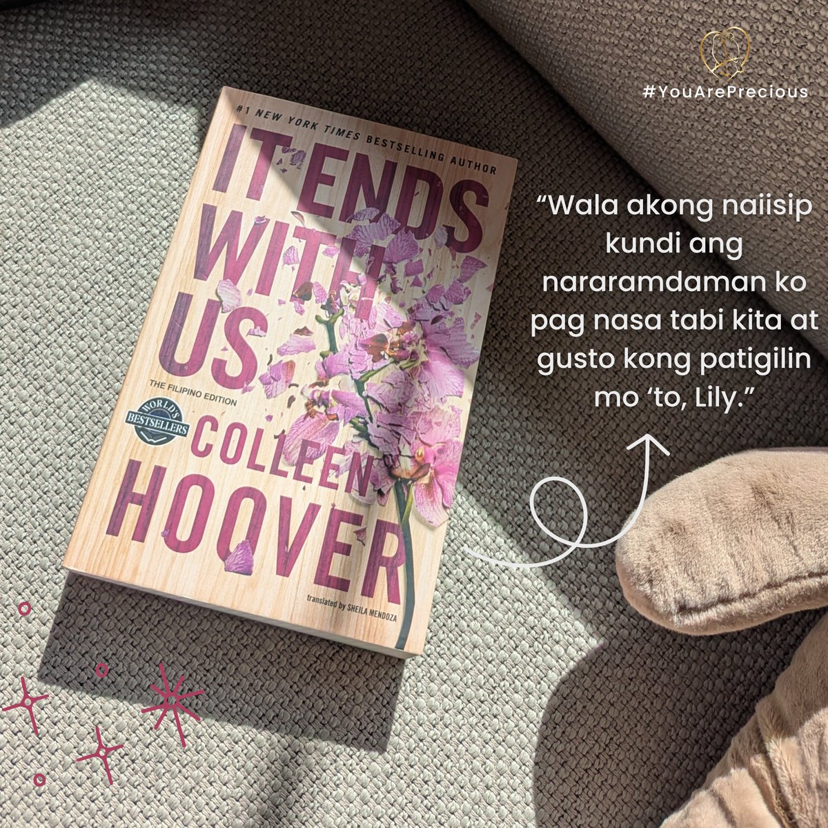 𝑰𝒕 𝑬𝒏𝒅𝒔 𝑾𝒊𝒕𝒉 𝑼𝒔 𝒃𝒚 𝑪𝒐𝒍𝒍𝒆𝒆𝒏 𝑯𝒐𝒐𝒗𝒆𝒓  (𝑻𝒉𝒆 𝑭𝒊𝒍𝒊𝒑𝒊𝒏𝒐 𝑬𝒅𝒊𝒕𝒊𝒐𝒏)
𝑻𝒓𝒂𝒏𝒔𝒍𝒂𝒕𝒆𝒅 𝒃𝒚 𝑺𝒉𝒆𝒊𝒍𝒂 𝑴𝒆𝒏𝒅𝒐𝒛𝒂

#PHR #PreciousHeartsRomances
~~~~
Get your copy here:
𝐈𝐭 𝐄𝐧𝐝𝐬 𝐖𝐢𝐭𝐡 𝐔𝐬:
Shopee: s.shopee.ph/30WCoDGneX