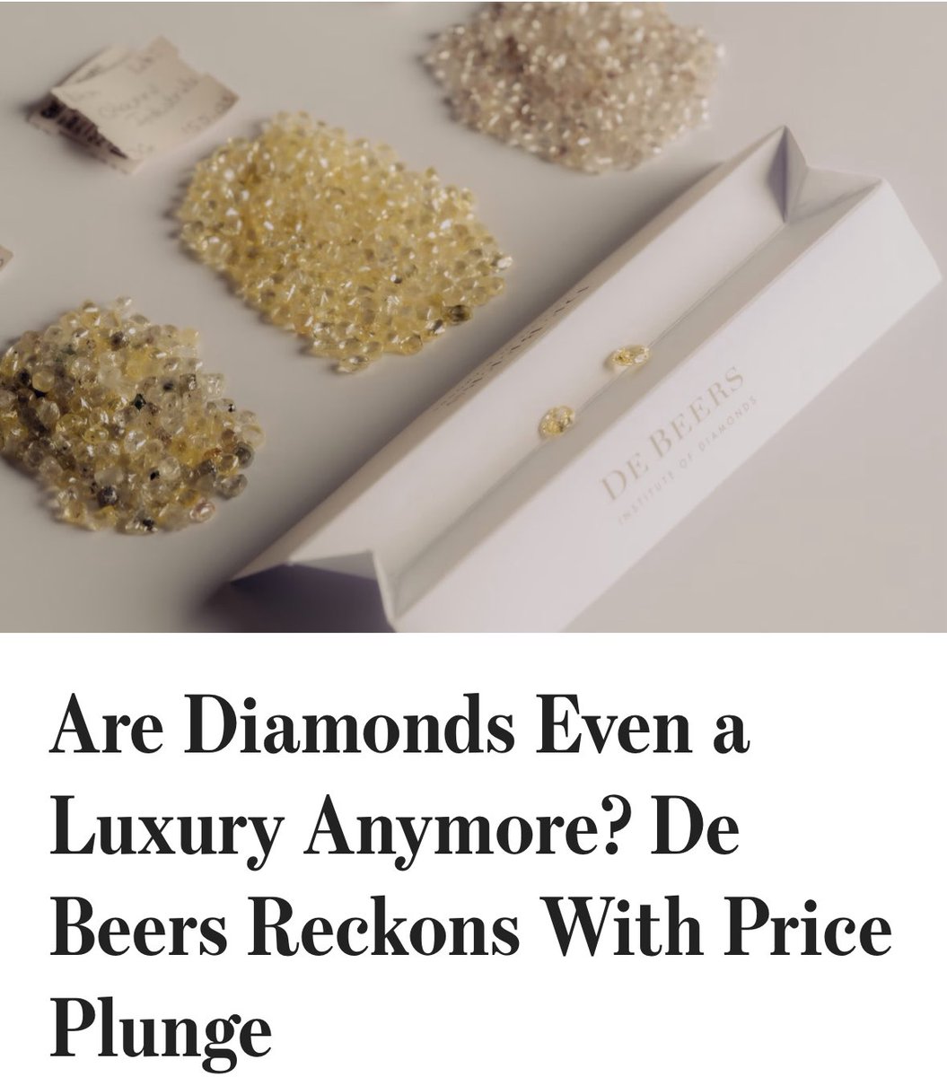 ContrarianSaver's tweet image. One investment that Boomers lost their shirts on, with Millennials dodging the bullet: diamond engagement rings

They spent two months salary and now prices have plunged 40% since 2016. Lab grown diamonds are identical and still 1/5 the price so the drop will likely accelerate.