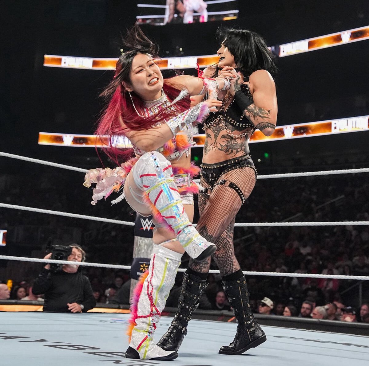 RedNeckMosher's tweet image. It takes 2 to tango 💃🪩🕺 #WWEEvolution