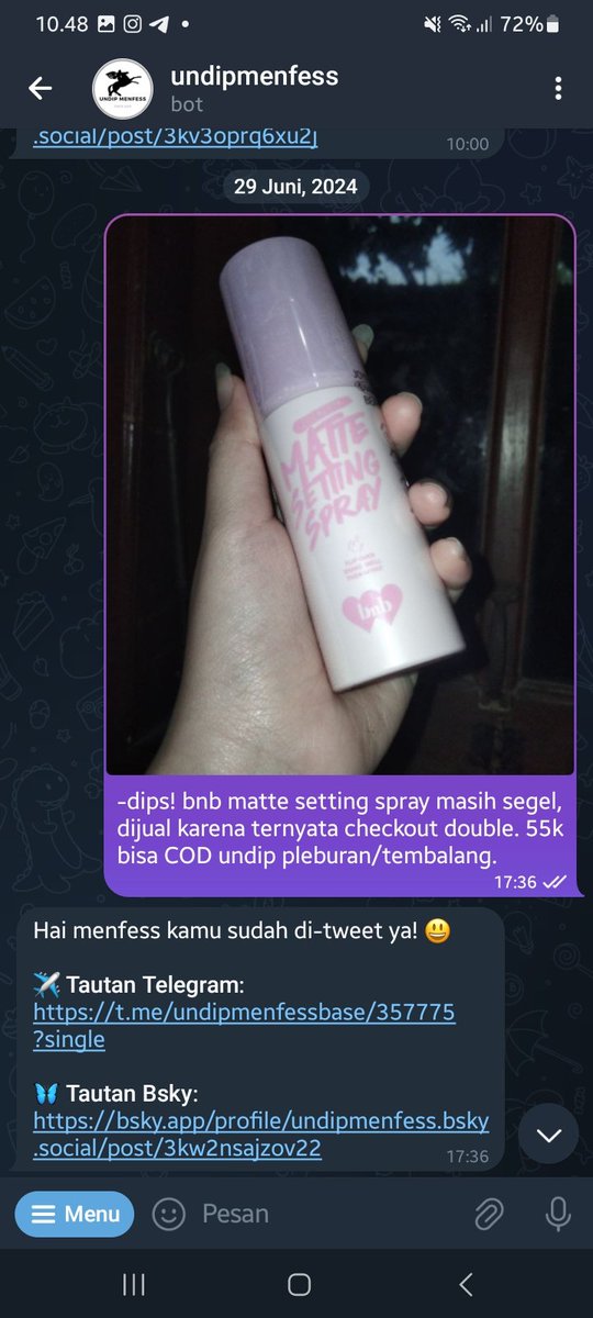 eclatdeaya's tweet photo. @undipmfs2 @wadulundip @undipmfs minn udh di follback dari jaman dm, tele, bot tp gaada bukti di follback tp ini bukti dititipin menfess + kirim menfess dari jaman di tele. follback ak lagi minnn https://t.co/2fb2CoiPOK