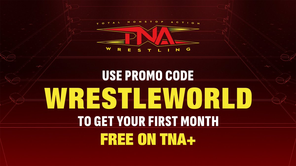 WrestleWorld (@itswrestleworld) on Twitter photo Why wait til 8?!!!??!?
WrestleWorld are officially collaborating with <a href="/ThisIsTNA/">TNA Wrestling</a> & <a href="/TNAPlusApp/">TNA+</a> to begin offering 1-MONTH FREE of TNA+ with promo code: WRESTLEWORLD at checkout! 
This wouldn’t be possible without our loyal followers! 
More to come this week! #Slammiversary Why wait til 8?!!!??!?
WrestleWorld are officially collaborating with <a href="/ThisIsTNA/">TNA Wrestling</a> & <a href="/TNAPlusApp/">TNA+</a> to begin offering 1-MONTH FREE of TNA+ with promo code: WRESTLEWORLD at checkout! 
This wouldn’t be possible without our loyal followers! 
More to come this week! #Slammiversary