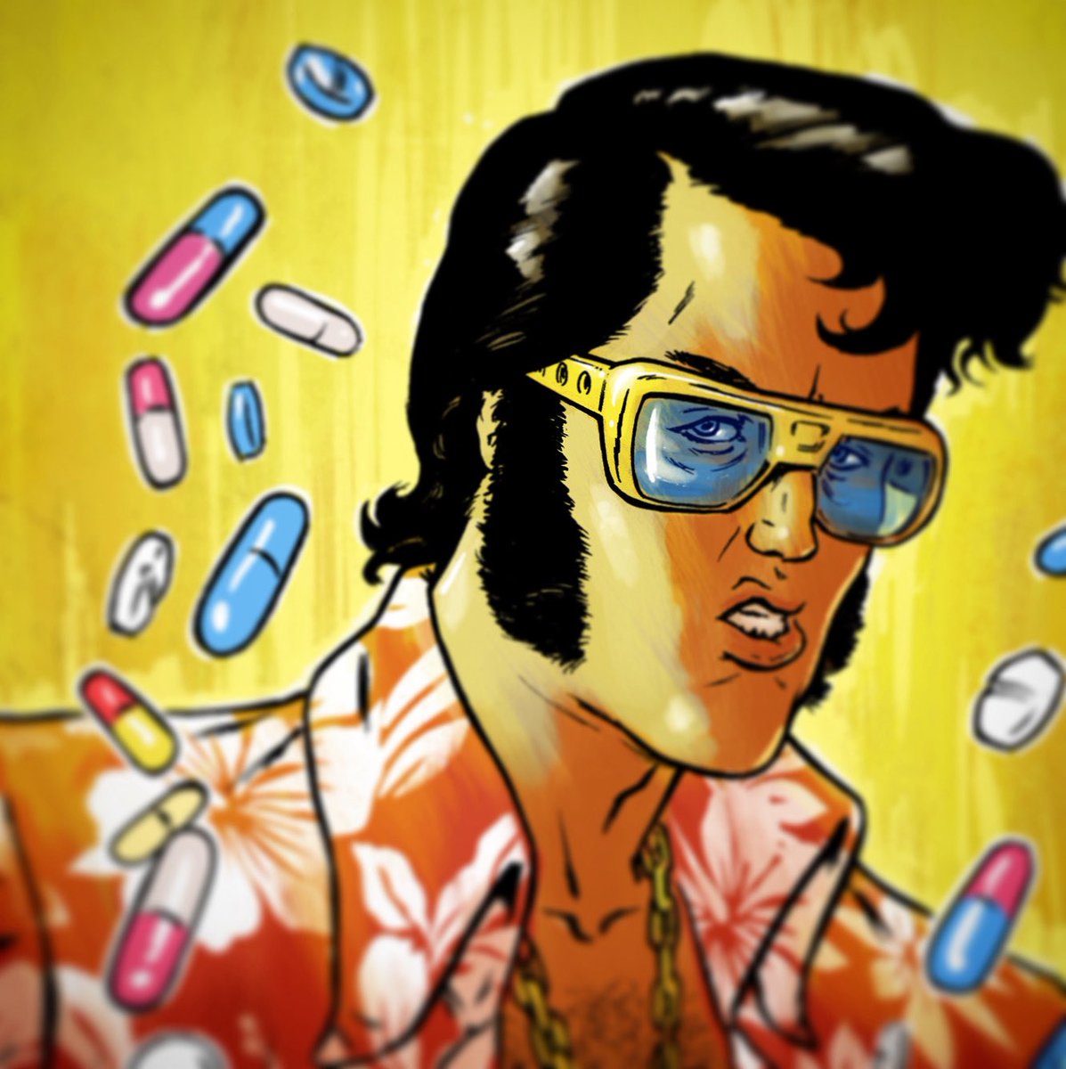 Recently got to revisit my ol’ pal, The King, with a new cover illustration for “Bubba Ho-Tep and the Cosmic Bloodsuckers” novel. DM if interested in buying the original line art.
#comicart #elvis