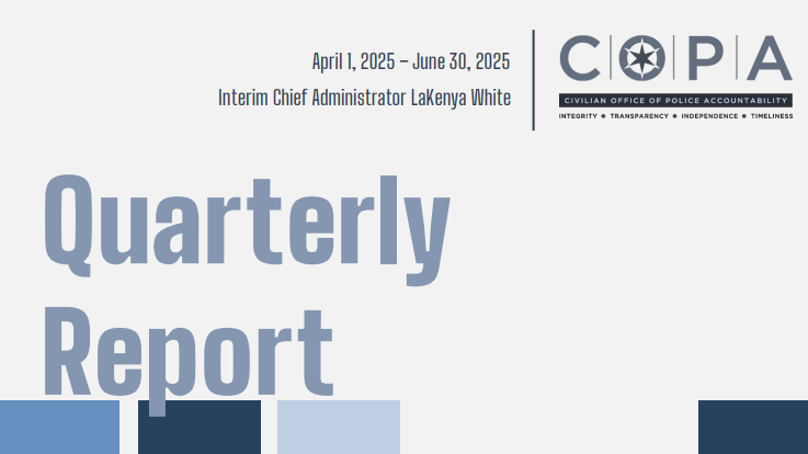 ChicagoCOPA's tweet image. COPA recently published its Q2 2025 Quarterly Report. The report provides information about COPA's operations and summary statistical data on our investigative work from April 1, 2025 to June 30, 2025. The report is available at: chi.gov/3IvJqqO