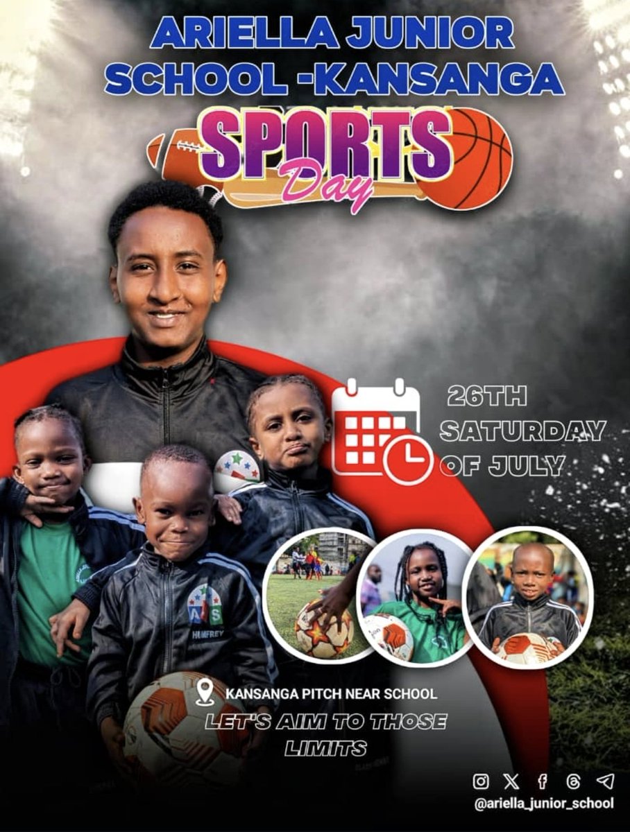 Sports day around the corner. Let's watch and support our learners as they showcase their incredible talents and athletic skills on the 26th of July 2025, miss only if you must.
#Ariellamoments #football #SportsNews #UgandaNews #schoollife #children #EducationMatters