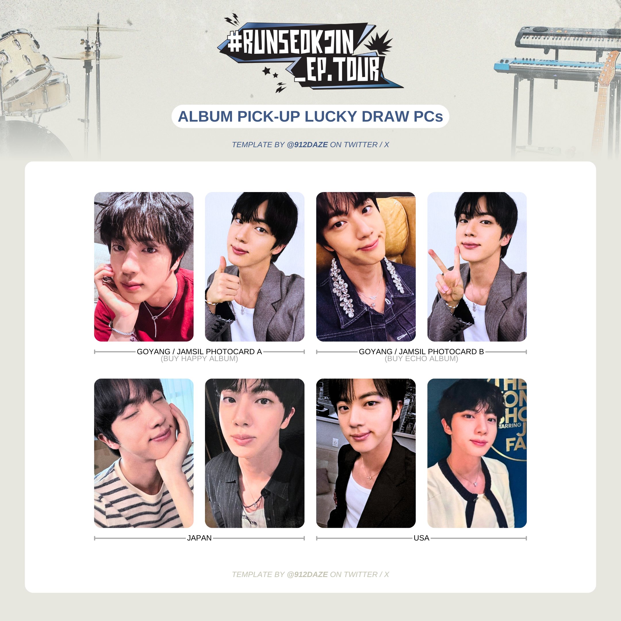 BTS ジン JIN pop-up ストア LA 限定 トレカ run seokjin ep tour