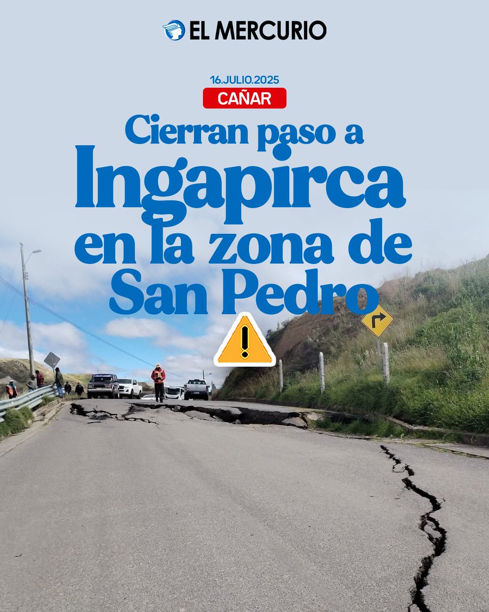 elmercurioec's tweet photo. #CAÑAR |⚠️El acceso a #Ingapirca por San Pedro está a punto de colapsar. Moradores cerraron el tramo para evitar accidentes: https://t.co/6iAkK4hX4h https://t.co/sa0mjQp23P