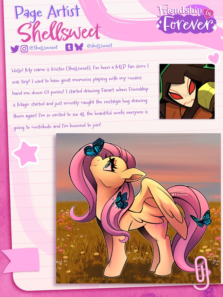 ✨ Contributor Spotlight: Shellsweet ✨

Shellsweet joins us as a lovely Page Artist! Her piece features a dramatic battle between Twilight Sparkle and Tempest!

💖 Twitter <a href="/Shellsweeet/">Shellsweet</a>
💖 Instagram Shellsweeet
💖 Tumblr shellsweet.tumblr.com
💖 Bluesky shellsweet.bsky.social