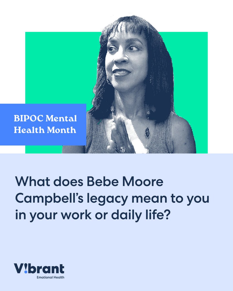 vibrantforall's tweet image. Bebe Moore Campbell's legacy lives on through those who speak truth, center community, and honor lived experience.
This #BIPOCMentalHealthMonth, we honor leaders like Jacqueline Jenkins of Vibrant, who carry that legacy forward with purpose, vulnerability, and strength. π