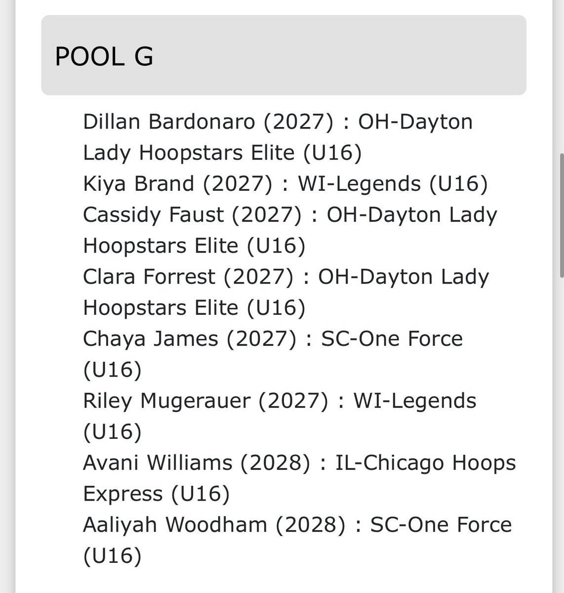 Congratulations to those recognized as Pool All Stars at the <a href="/USJN/">USJN</a> March to Dayton; congrats <a href="/Macymill3/">Macy</a> <a href="/RylieW2hoops/">Rylie Williamson</a> <a href="/dillanbardo24/">Dillan Bardonaro</a> <a href="/cassidy_f10/">Cassidy Faust</a> #ClaraForrest
#theshorts #dlhfamily #season40
