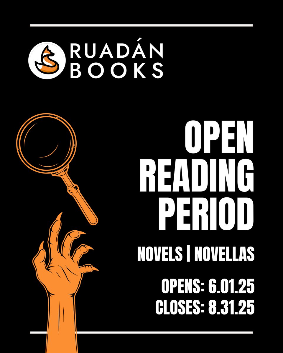 RuadanBooks's tweet image. Still open for novels and novellas! Closes August 31.
Check the guidelines and, if you have a complete manuscript in the horror, dark thriller, or dark speculative fiction genres, we want to hear from you.
links.ruadanbooks.com/cfs
#callforsubmissions #writingcommunity…