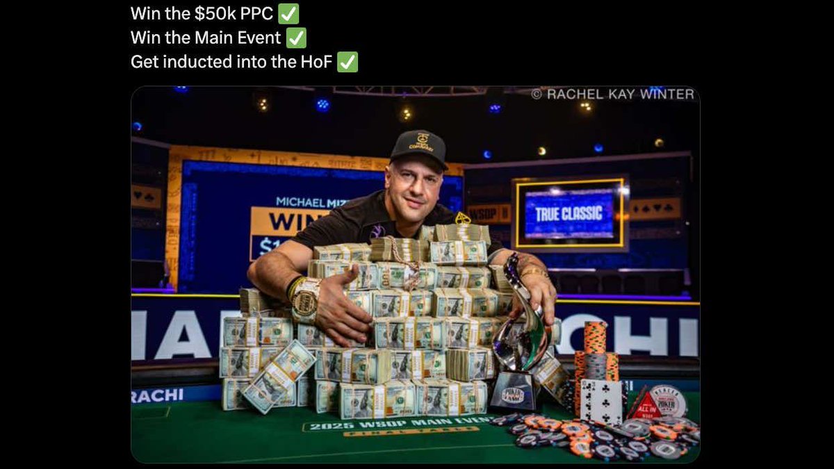 In One Of The Sickest Runs In Poker History, Michael "The Grinder" Mizrachi Has Won The Main Event And Was Inducted Into the Poker HOF On The Spot buff.ly/8u7RZc6