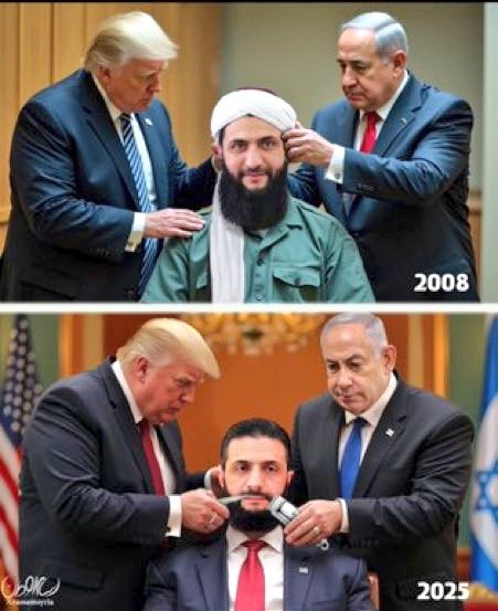 ما يجري في سوريا ليس غريباً_بل كان مُتوقعاً منذ أن استولى الشرع على السلطة_فجميعنا ندرك أنه عبارة عن جندي للموسـ ،اد تم تدريبه وتأهيله ضمن الجماعات الإرهـ ،ابية المتـ ،طرفة التي صنعتها أمريكا لمساعدة العدو الصهـ ،يوني في تنفيذ مشروعه الإستيطاني ما يُسمى بإسرائيل الكبرى.