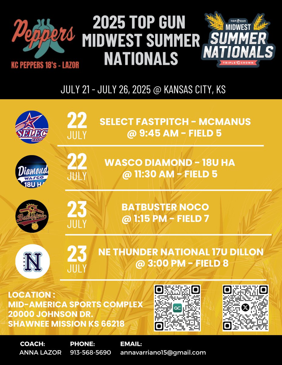 KC Peppers 18s- Lazor (Varriano) (@kcpeppers_lazor) on Twitter photo Last ride for our 2025โs. โค๏ธ๐ฅ๐ถ๏ธ. Come watch or tune in! <a href="/TopGunEvents/">Top Gun Events</a> #kcpeppers Last ride for our 2025โs. โค๏ธ๐ฅ๐ถ๏ธ. Come watch or tune in! <a href="/TopGunEvents/">Top Gun Events</a> #kcpeppers